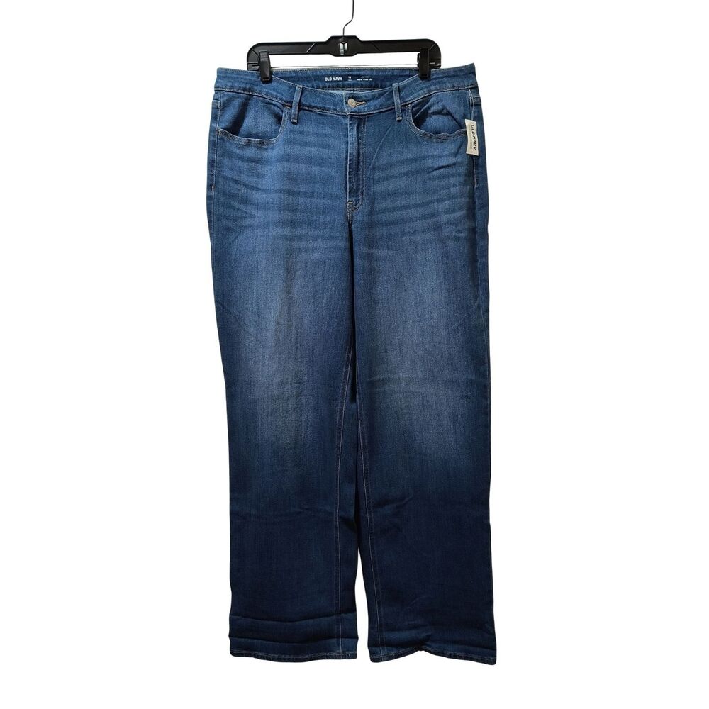 Old Navy High-Rise WOW Wide Leg Jeans Women’s 16 Tall Blue Stretch Denim NWT